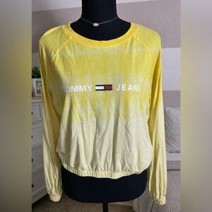Tommy Jeans yellow gradient long-sleeve crop top size Small